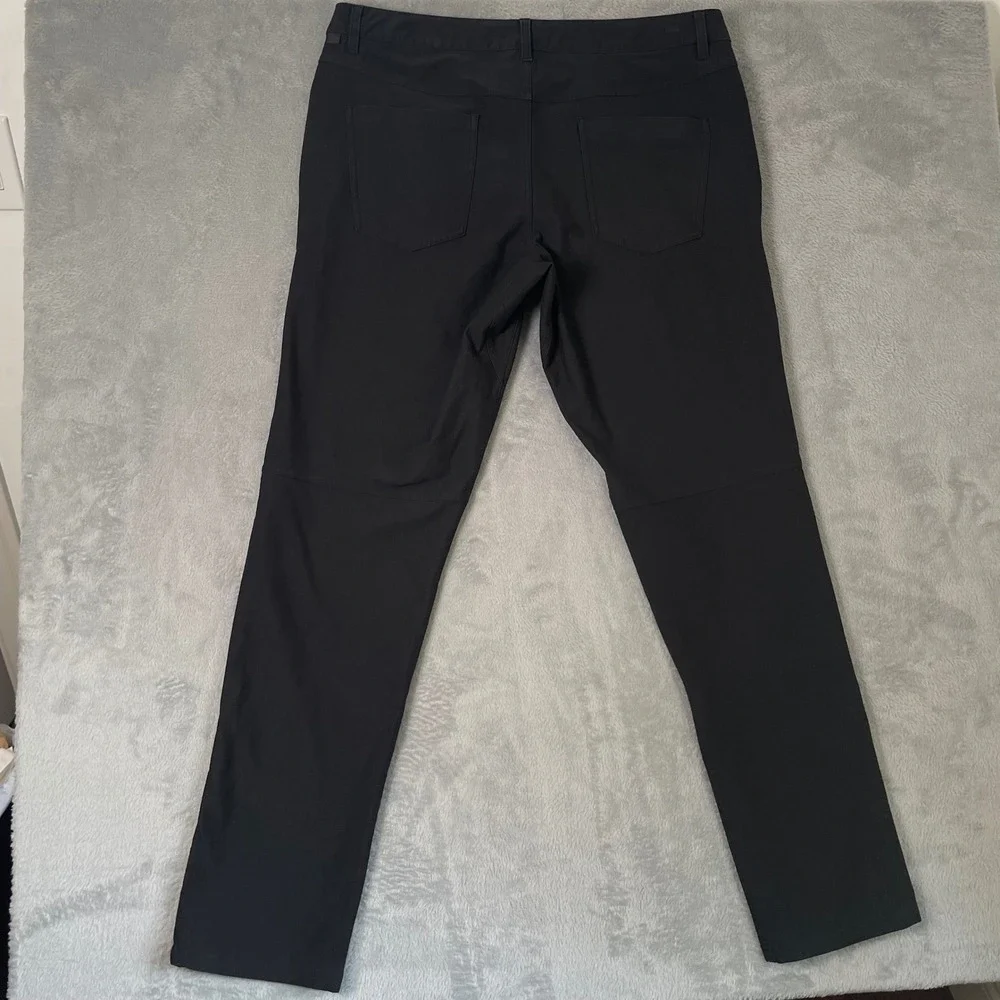 Lululemon ABC Pant Men 38 Black Slim Fit Chino Trouser Warpstreme Golf Travel